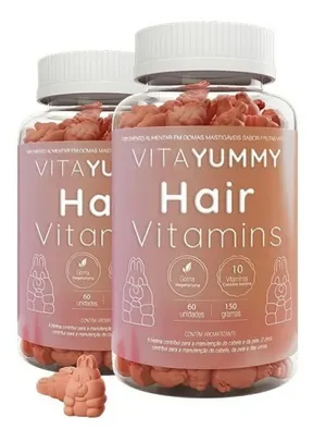 2 Potes de Vita Yummy Hair Vitamina para cabelos. | R$134