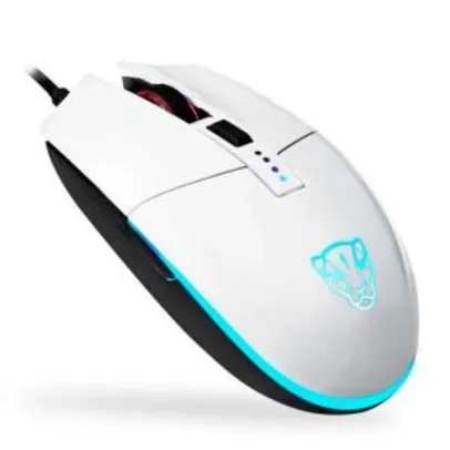 Mouse Gamer Motospeed V50 4000 DPI, RGB Backlight, White, FMSMS0005BRO | R$ 60