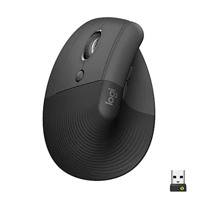 Mouse Sem Fio Logitech Lift Left Vertical Com Design Ergonômico Para Canhotos, Bluetooth ou Logi Bolt USB, Cliques Silenciosos, Windows/macOS/iPadOS