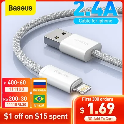 Cabo USB Lightning Baseus para Iphone