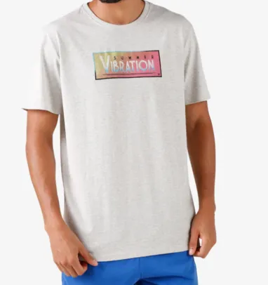 Camiseta Malha Mescla Summer Vibration - Cinza M