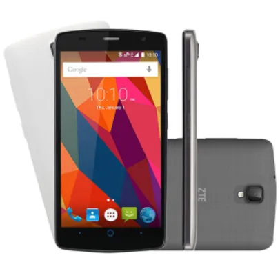 Smartphone ZTE L5 Shade Desbloqueado Tela 5" 8GB Câmera Frontal 8mp Dual Chip Android 5.1 Preto Capa Branca