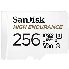 SanDisk microSDXC de alta resistência de 256 GB com adaptador para câmera