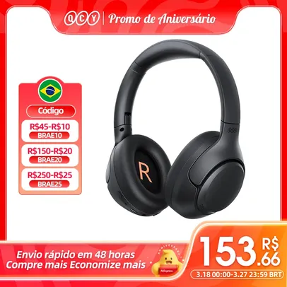 [Taxa inclusas/Moedas] Headphone QCY H3 ANC, Bluetooth 5.4 e 60H de reprodução