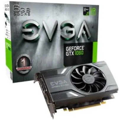 Placa de vídeo EVGA Geforce GTX 1060 6GB SC ACX 2.0 DDR5 - R$ 1300