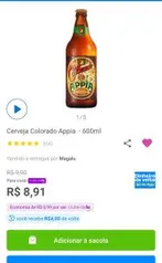 [Clube da Lu - Magalu Pay - R$8,71] Cerveja Colorado Appia - 600ml | R$12