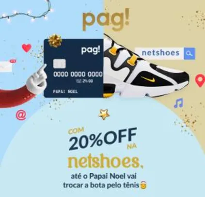 Netshoes 20% OFF em todo o site pagando com cartão Pag!