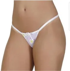 Calcinha Click Chique Tanga String Básica Branca M - R$4,90