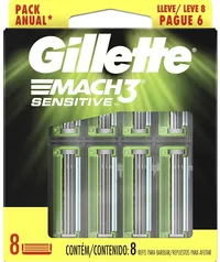 [Prime] Carga para Aparelho de Barbear Gillette Mach3 Sensitive | L8 P6 | R$50