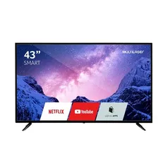 Smart TV LED Full HD 43 Pol Multilaser TL027 Wi-Fi Integrado C/ Conversor Digital