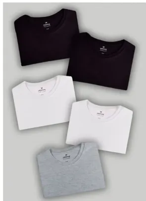 Kit Com 5 Camisetas Masculinas Básicas - HERING