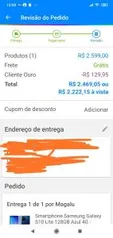 [Cliente ouro] Smartphone Samsung Galaxy S10 Lite 128GB 4G | R$2087