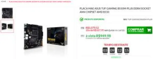 PLACA MAE ASUS TUF GAMING B550M-PLUS | R$ 950