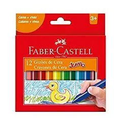 Gizão de Cera, Faber-Castell 12 Cores tamanho Jumbo [PRIME]