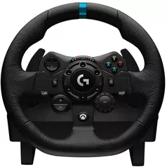 Volante Gamer Logitech G923 para Xbox Series, Xbox One e PC, com Force Feedback Trueforce, Pedais Responsivos, Launch Control e Acabamento em Couro