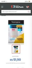 Kit Neutrogena Sun Fresh Protetor Solar + Protetor Facial | R$47