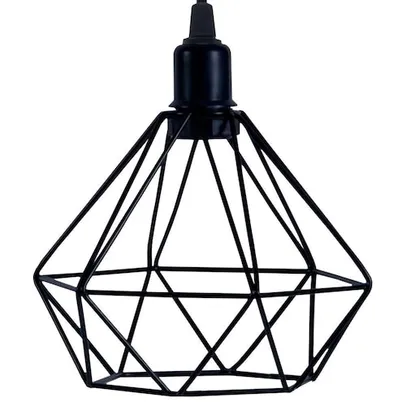 Lustre Pendente Aramado Diamante Preto - Decora Na Net