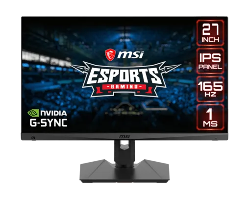 MONITOR GAMER MSI OPTIX MAG274R2, 27POL. IPS, FHD, 1MS, 165HZ, G-SYNC, HDMI/DP, OPTIX MAG274R2