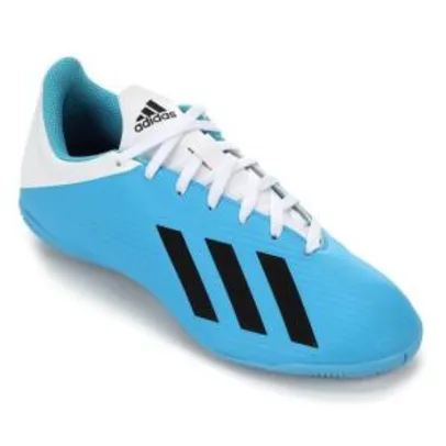 Chuteira Futsal Adidas X 19 4 IN - Azul e Branco | R$126
