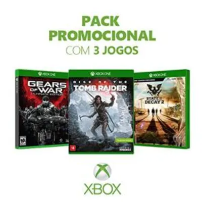 Kit Game Gears Of War Ultimate Ed + Rise Of The Tomb Raider + State Of Decay 2 - Xbox One