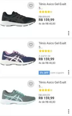 Tênis Performance Asics Gel-Exalt 5 (3 modelos, Masc e Fem, leia descrição)