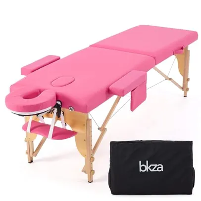 Maca de Massagem Portátil Premium, Divã Cama de Tatuagem, Estética, Massoterapia - Rosa