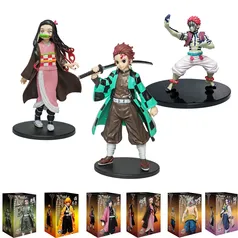 [APP/Taxa Inclusa] - Action Figures Anime Demon Slayer, Kamado, Tanjirou, Nezuko, Zenitsu, estatueta, Inosuke, Kimetsu No Yaiba