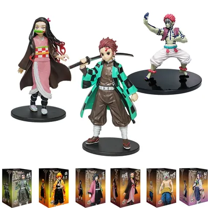 [APP/Taxa Inclusa] - Action Figures Anime Demon Slayer, Kamado, Tanjirou, Nezuko, Zenitsu, estatueta, Inosuke, Kimetsu No Yaiba