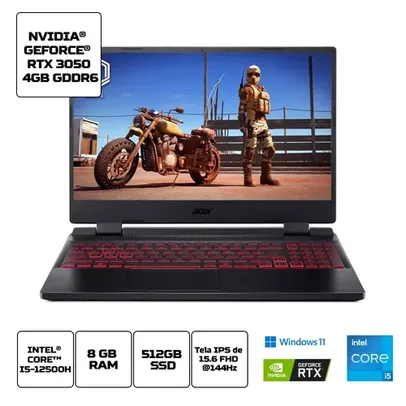 Notebook Acer Nitro 5 (2023) || Core i5-12500H || RTX3050 || 8GB || 512GB SSD 15.6 FHD 144 Hz