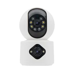 [BR] Camera de Segurança WiFi com Lentes Duplas, Camera Inteligente Sem Fio para Interior, Baba Eletronica com Camera, Visão Noturna
