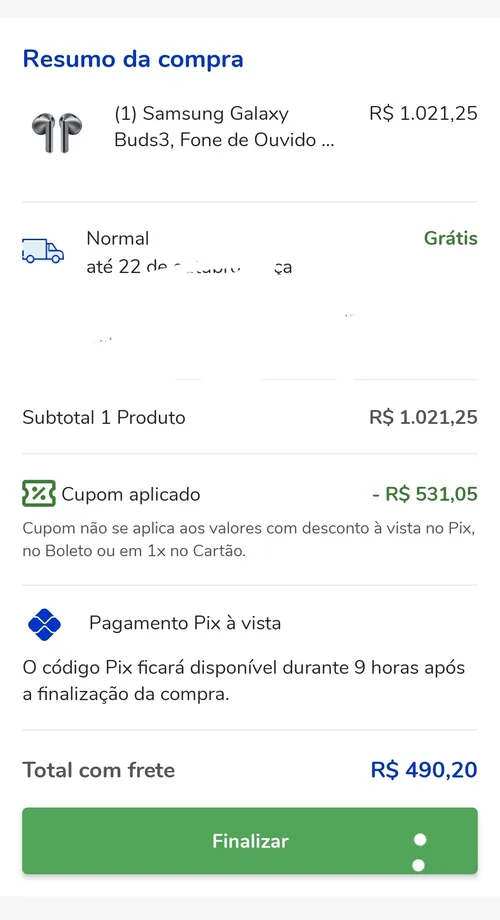 Imagem na descrição da promoção