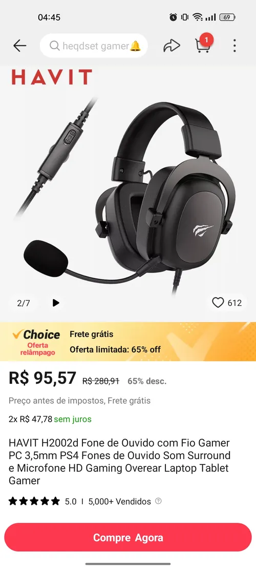 Imagem na descrição da promoção