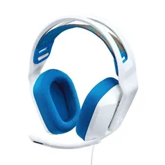Headset Gamer Logitech G335, Branco e Azul 3.5mm para PC/PlayStation/Xbox/Switch/Mobile