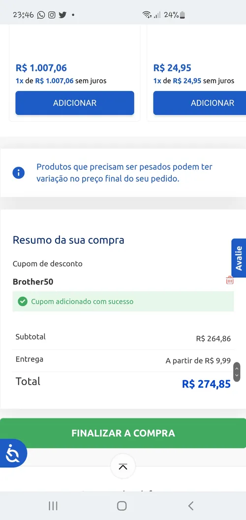 Imagen na descrição da promoção