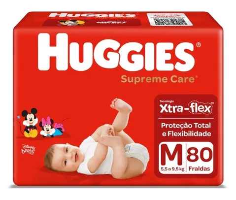 Fralda Huggies Supreme Care M - 80 Fralda (0,45 a unidade) | R$42