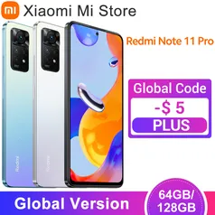 Smartphone Xiaomi Redmi Note 11 Pro Smartphone 64/128gb Mtk Helio G96 Octa Core, 108MP , Tela 120hz 6.67" FHD