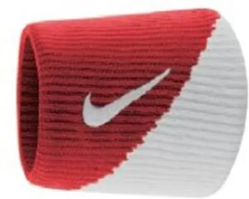 Munhequeira Nike Pequena Dri-Fit Wristbands 2.0 - Vermelha com Branco | R$36
