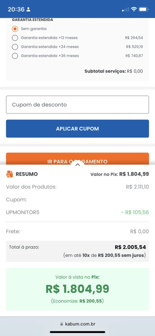 Imagem na descrição da promoção