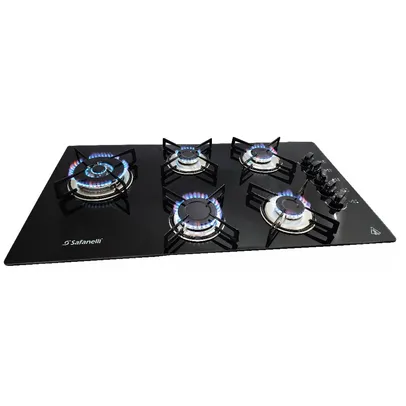 Cooktop Safanelli 5 Bocas Tripla Chama Prime Preto TRI510 - Bivolt