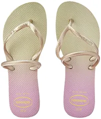 Chinelo Flat Duo Irid, Havaianas, Feminino, Bege Palha