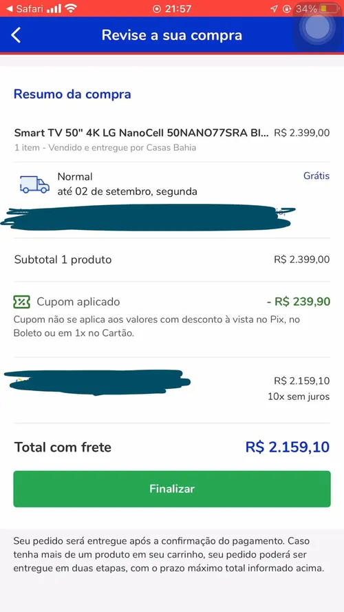 Imagem na descrição da promoção