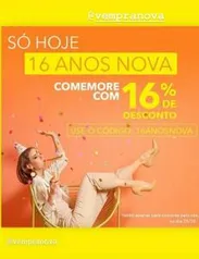 16% OFF em todo o site Sapataria Nova