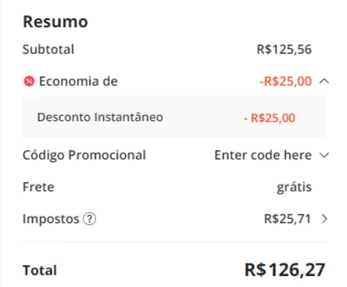 Imagem na descrição da promoção