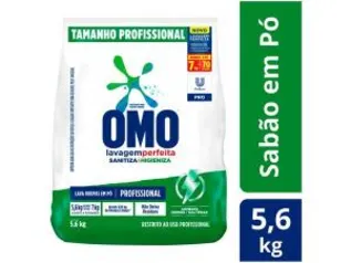 Sabão em Pó Concentrado Omo Lavagem Perfeita - Sanitiza e Higieniza Profissional 5,6kg