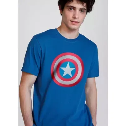 Camiseta Hering Capitão América, Marvel - Unissex, tamanho EP ao GG