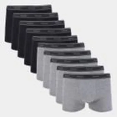 Kit Cueca Boxer Mash Cotton Elástico 10 Peças