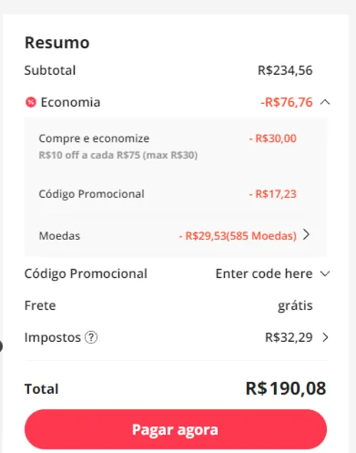 Imagem na descrição da promoção