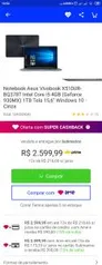 [AME 15%] Notebook Asus Vivobook X510UR-BQ378T Intel Core i5 4GB R$ 2600