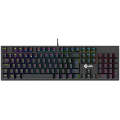 Teclado Mecânico Gamer Ninja Leap 100%, Padrão ABNT2 - Switch Blue, Iluminação Rainbow, Black