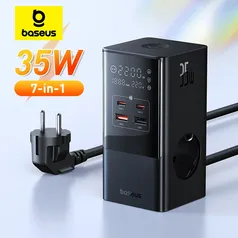 Estação de Carregamento BASEUS 4000W Portátil 7 em 1 Com Quatro Saídas USB A e USB C e Visor